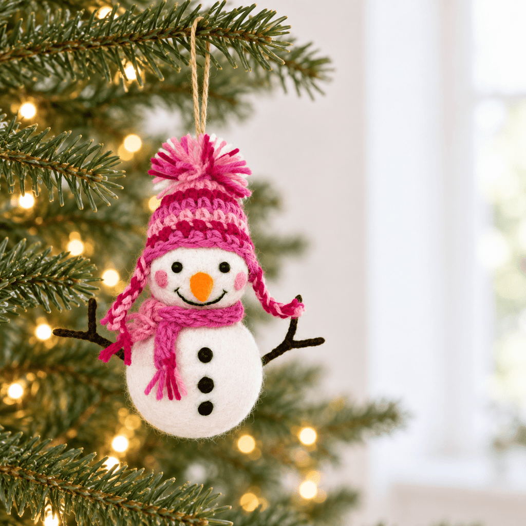 Snowman Ornament with Weaving Hat - Che Cose Belle