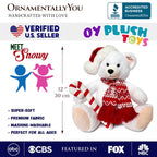 Snowy the Polar Bear Plushie, Cute Kids’ 12" Christmas Stuffed Toy, Santa Hat and Candy Cane - Che Cose Belle