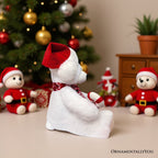 Snowy the Polar Bear Plushie, Cute Kids’ 12" Christmas Stuffed Toy, Santa Hat and Candy Cane - Che Cose Belle