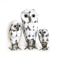 Snowy White Owls - Recycled Metal - Che Cose Belle