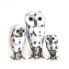 Snowy White Owls - Recycled Metal - Che Cose Belle