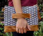 Sofia Leather and Woven Crossbody Bag - Che Cose Belle