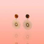 Solana Neutral Sunburst Earrings Water Resistant - Che Cose Belle