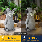 Solar Dog Statues for Garden Decor - Outdoor Dog Figurines with Solar Lantern for Yard Patio Lawn Balcony Ornaments - Garden Gifts for Mothers Day, Grandma, Easter - Che Cose Belle