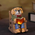 Solar Garden Decor Statues Dog Figurines Mini Fairy Garden Accessories Outdoor Lights,Garden Art Patio Porch Balcony Yard Home Lawn Ornaments,Christmas Birthdays Gifts for Mom Grandma - Che Cose Belle