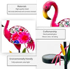 Solar Garden Lights, Glass & Metal Flamingo Solar Garden Decor Solar Pathway Lights Solar Garden Stakes Decorative Yard Art Yard Decor Waterproof for Patio Lawn Courtyard - Che Cose Belle
