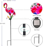Solar Garden Lights, Glass & Metal Flamingo Solar Garden Decor Solar Pathway Lights Solar Garden Stakes Decorative Yard Art Yard Decor Waterproof for Patio Lawn Courtyard - Che Cose Belle