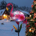 Solar Garden Lights, Glass & Metal Flamingo Solar Garden Decor Solar Pathway Lights Solar Garden Stakes Decorative Yard Art Yard Decor Waterproof for Patio Lawn Courtyard - Che Cose Belle