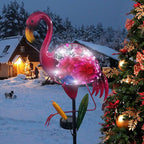 Solar Garden Lights, Glass & Metal Flamingo Solar Garden Decor Solar Pathway Lights Solar Garden Stakes Decorative Yard Art Yard Decor Waterproof for Patio Lawn Courtyard - Che Cose Belle