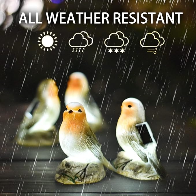 Solar Garden Outdoor Statues Bird Lights, Cute Birds Garden Decor for Outside, Christmas Birthday Gifts for Women, Unique Mother Grandma Housewarming Gifts and Yard Decoration - Che Cose Belle