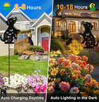 Solar Lights Outdoor Decorative, Watering Can with Cascading Lights, with Dog Silhouette Garden Stakes, Waterproof Metal Garden Decor for Yard Art, Outside, Patio, Lawn Ornaments - Che Cose Belle
