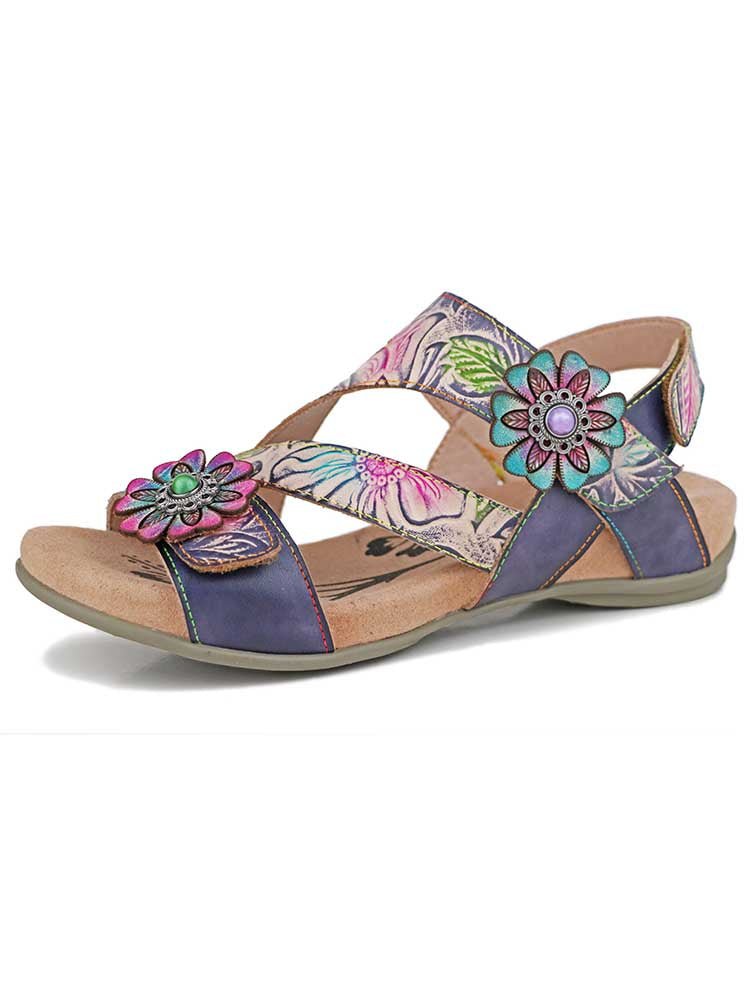 Soleil Boho Leather Sandals - Che Cose Belle