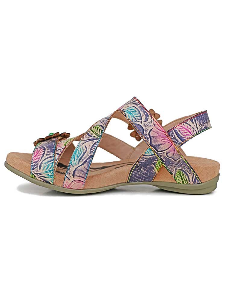Soleil Boho Leather Sandals - Che Cose Belle