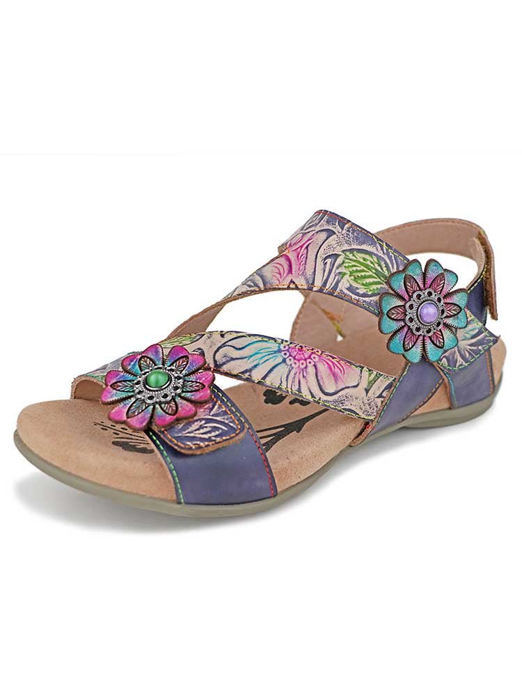 Soleil Boho Leather Sandals - Che Cose Belle