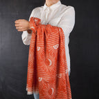Soleil Printed Cotton Long Designer Scarf in Light Brown | Wrap Shawl Scarves | 40” x 72” - Che Cose Belle