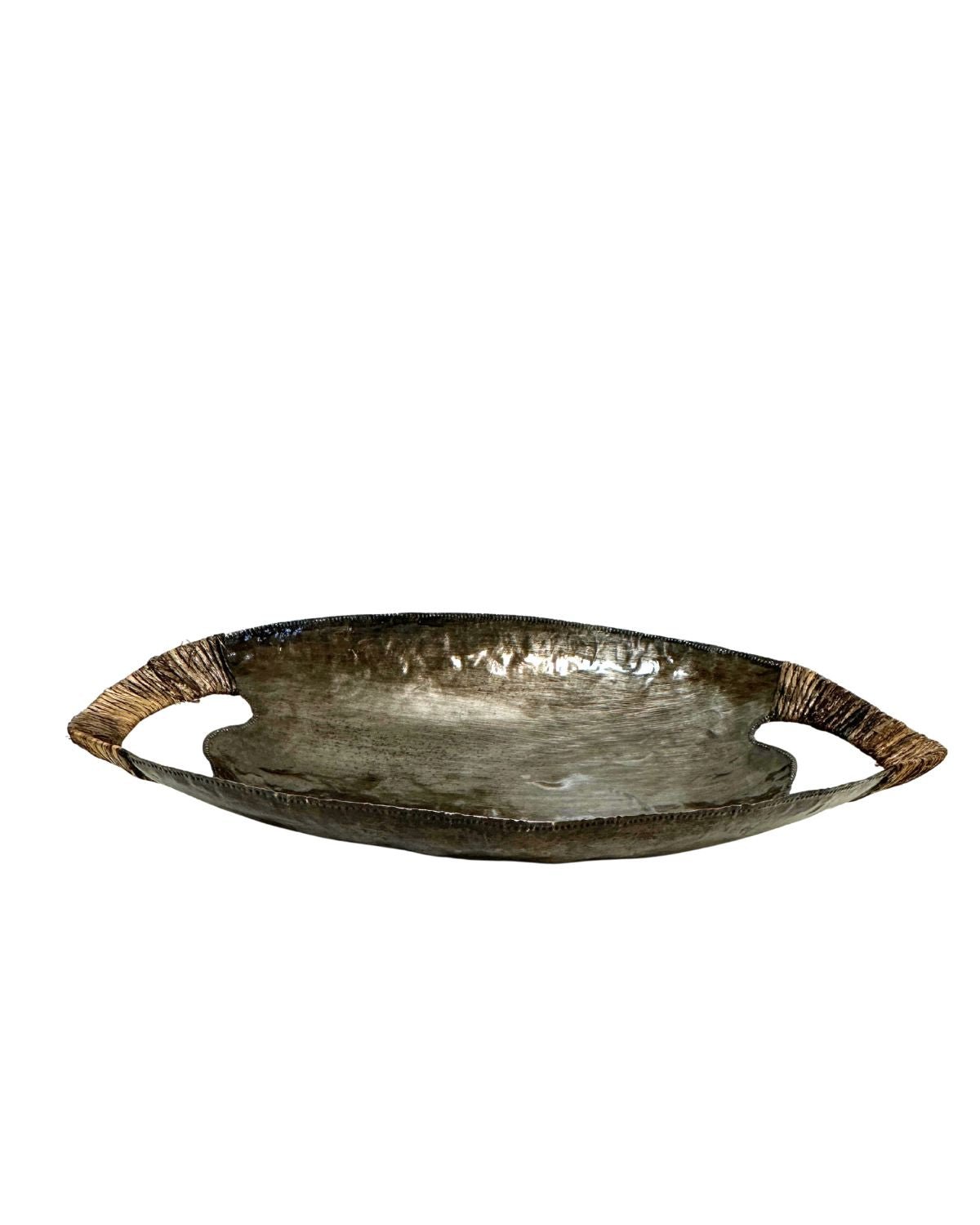 Solid Metal Bowl with Woven Handles - Che Cose Belle