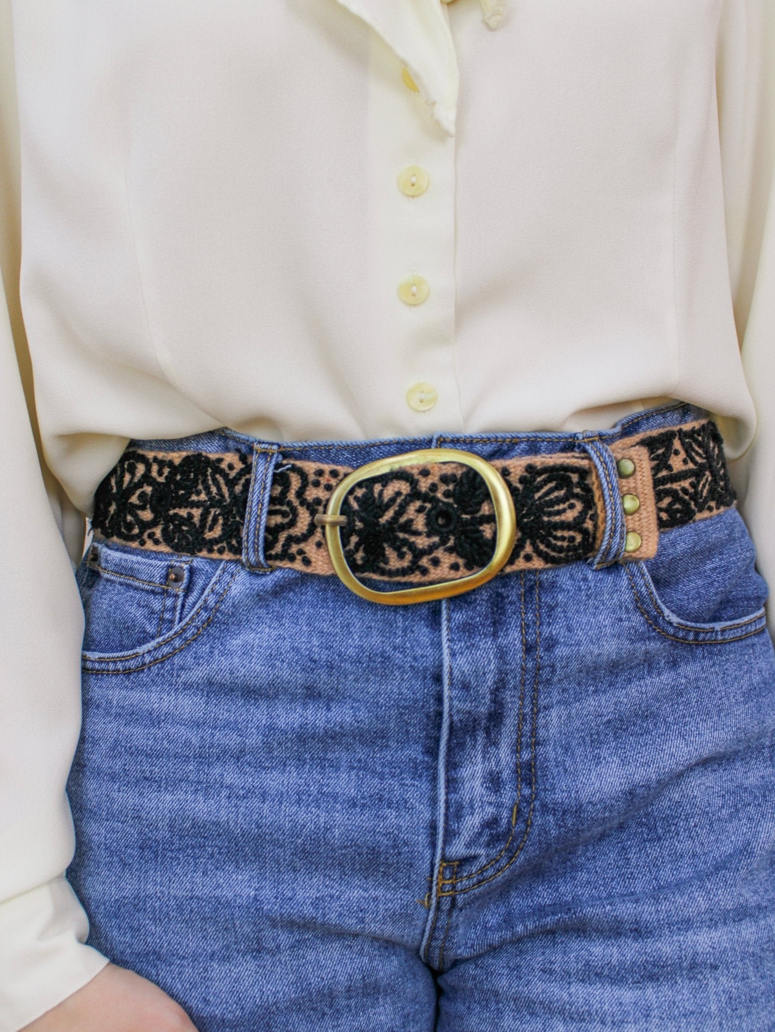 Sombra Rosa Embroidered Belt - Che Cose Belle