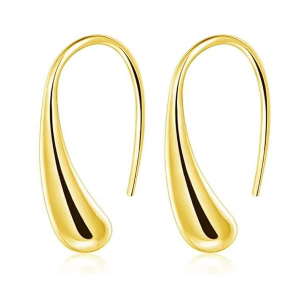 Sophia Teardrop Hook Earrings – Modern Minimalist Design in Silver or Gold - Che Cose Belle