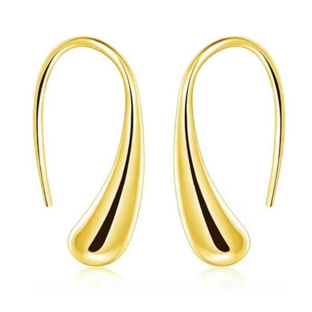 Sophia Teardrop Hook Earrings – Modern Minimalist Design in Silver or Gold - Che Cose Belle
