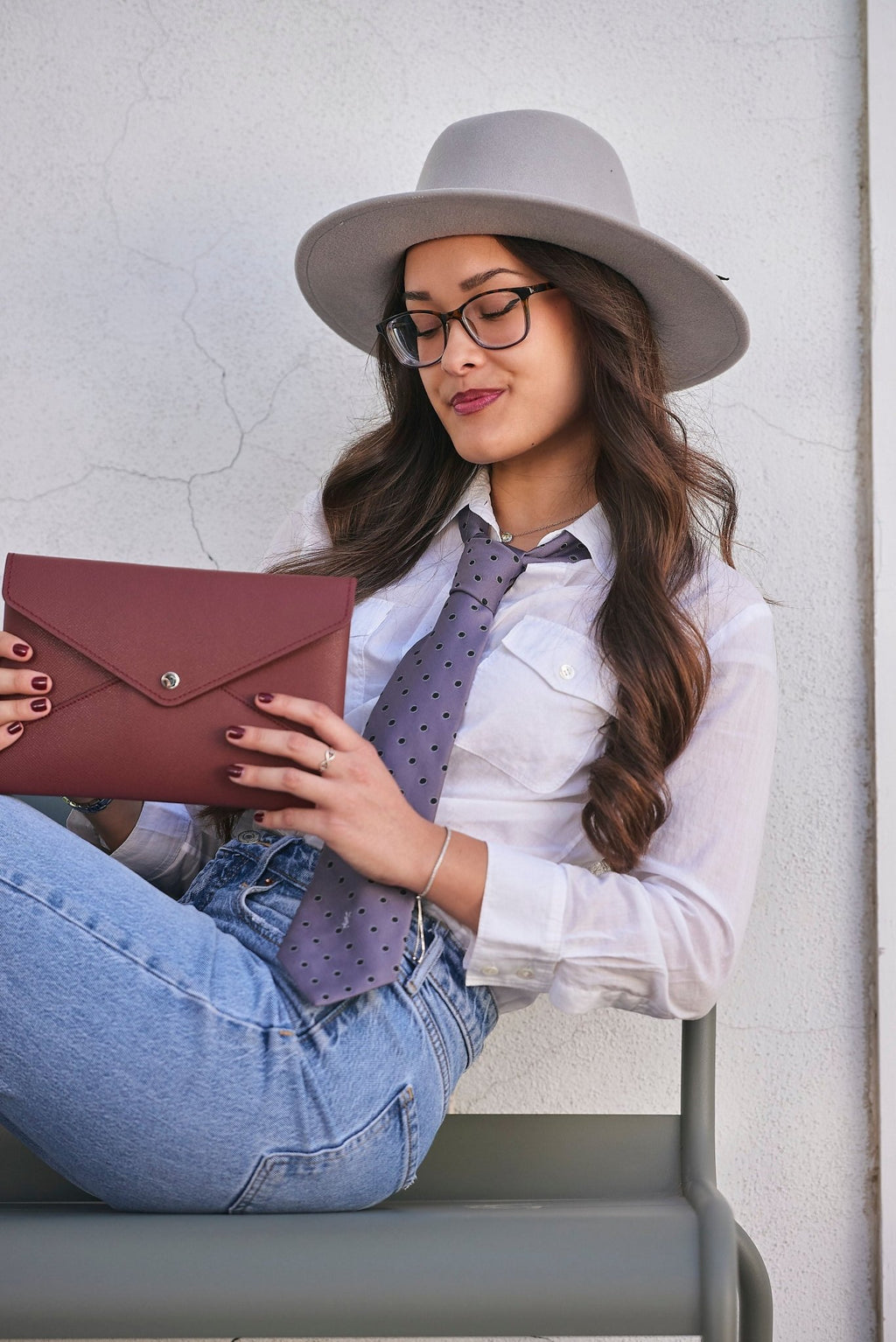 Soul Carrier x ASU Maroon Epsom Leather Clutch - Che Cose Belle