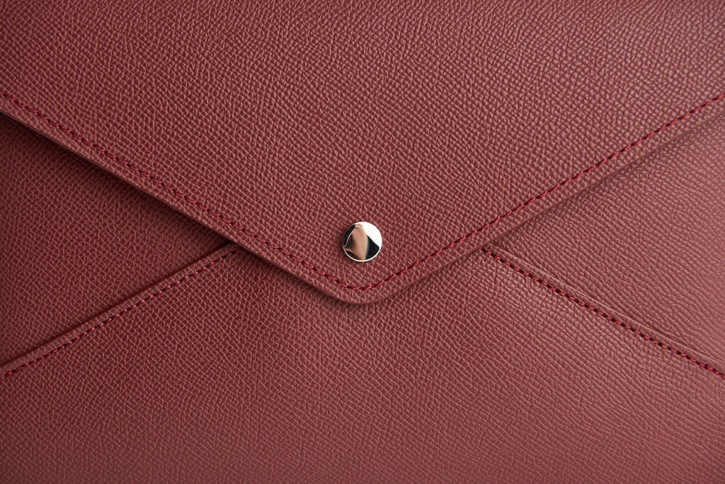 Soul Carrier x ASU Maroon Epsom Leather Clutch - Che Cose Belle