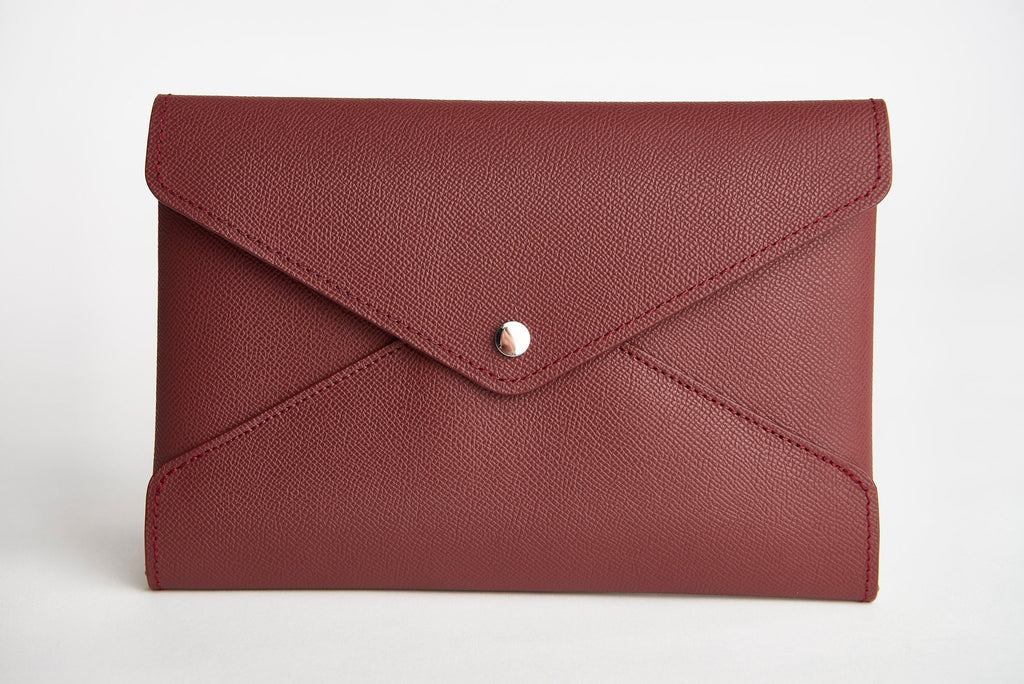 Soul Carrier x ASU Maroon Epsom Leather Clutch - Che Cose Belle