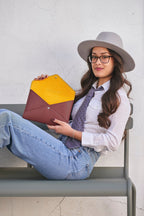 Soul Carrier x ASU Maroon Epsom Leather Clutch - Che Cose Belle