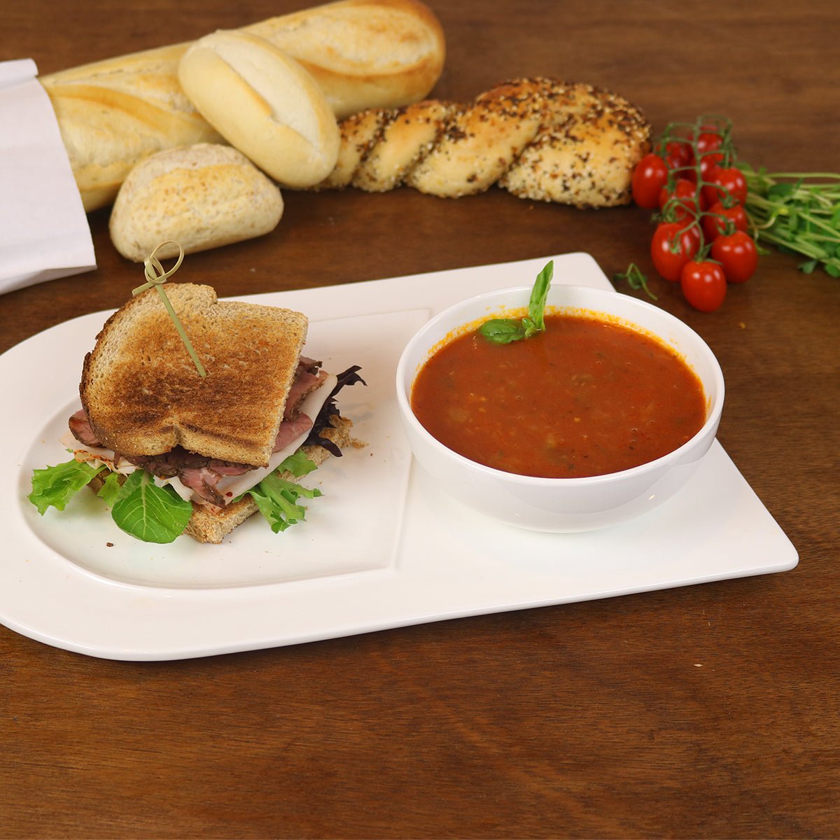 Soup and Sandwich Plate - Set of 4 - Che Cose Belle