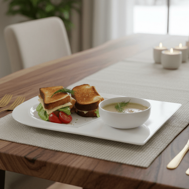 Soup and Sandwich Plate - Set of 4 - Che Cose Belle