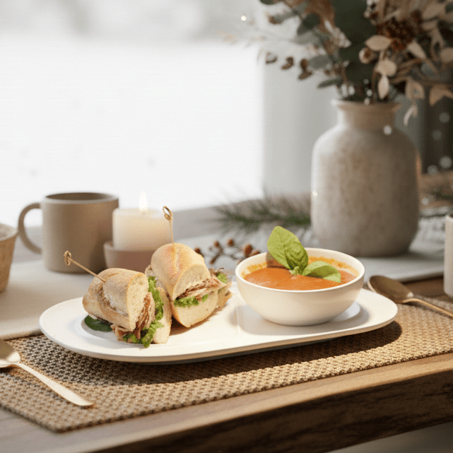 Soup and Sandwich Plate - Set of 4 - Che Cose Belle