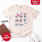 Ghost Reading Comfort Colors Shirt – Spooky Book Lover Halloween Tee