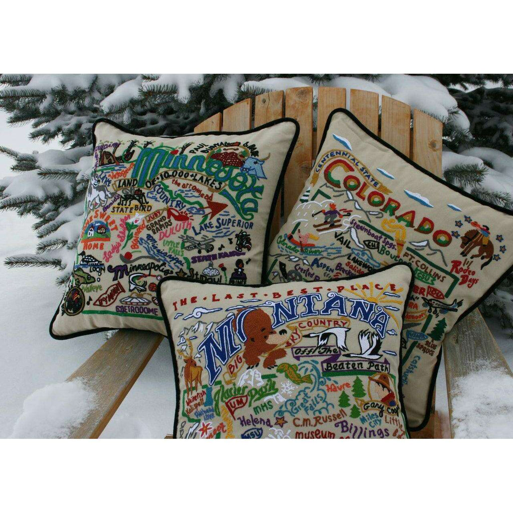 South Pole Christmas Hand-Embroidered Pillow - Che Cose Belle