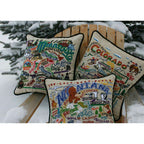 South Pole Christmas Hand-Embroidered Pillow - Che Cose Belle