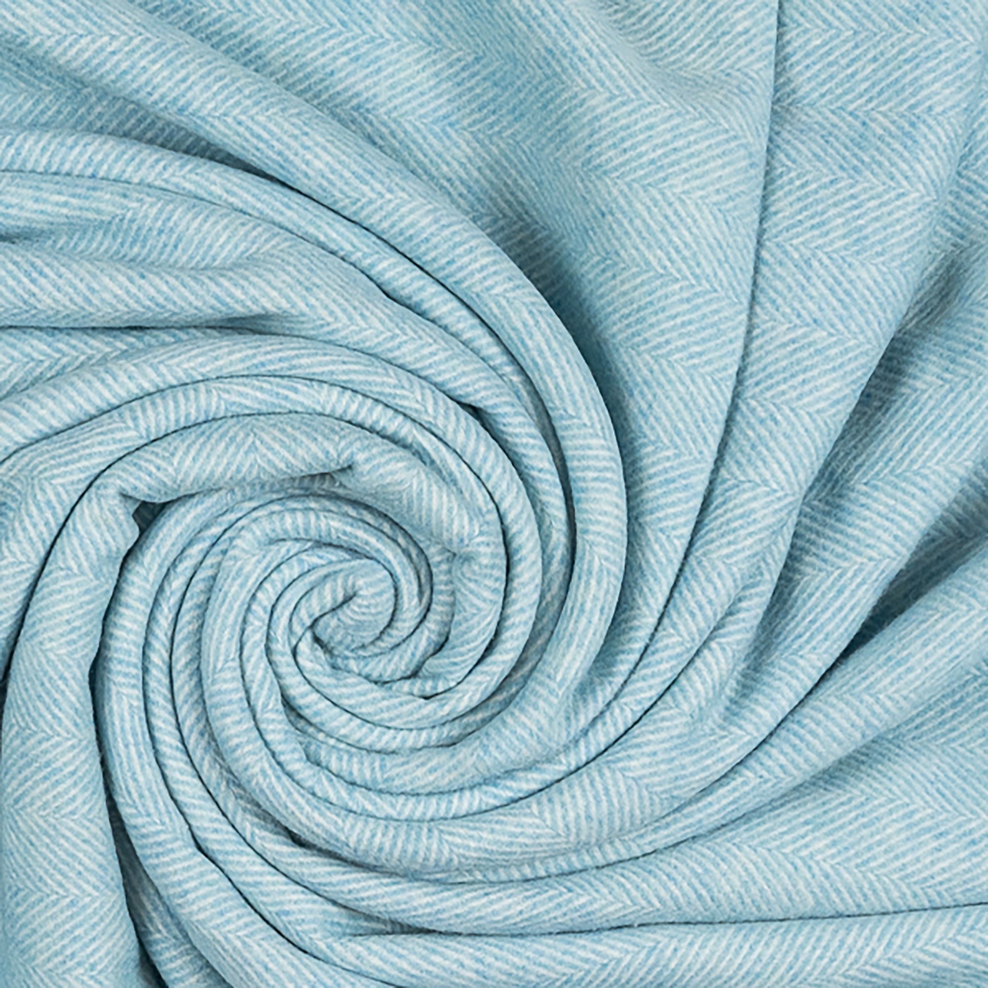 Southampton Home Merino Wool Herringbone Throw (Sky Blue) - Che Cose Belle