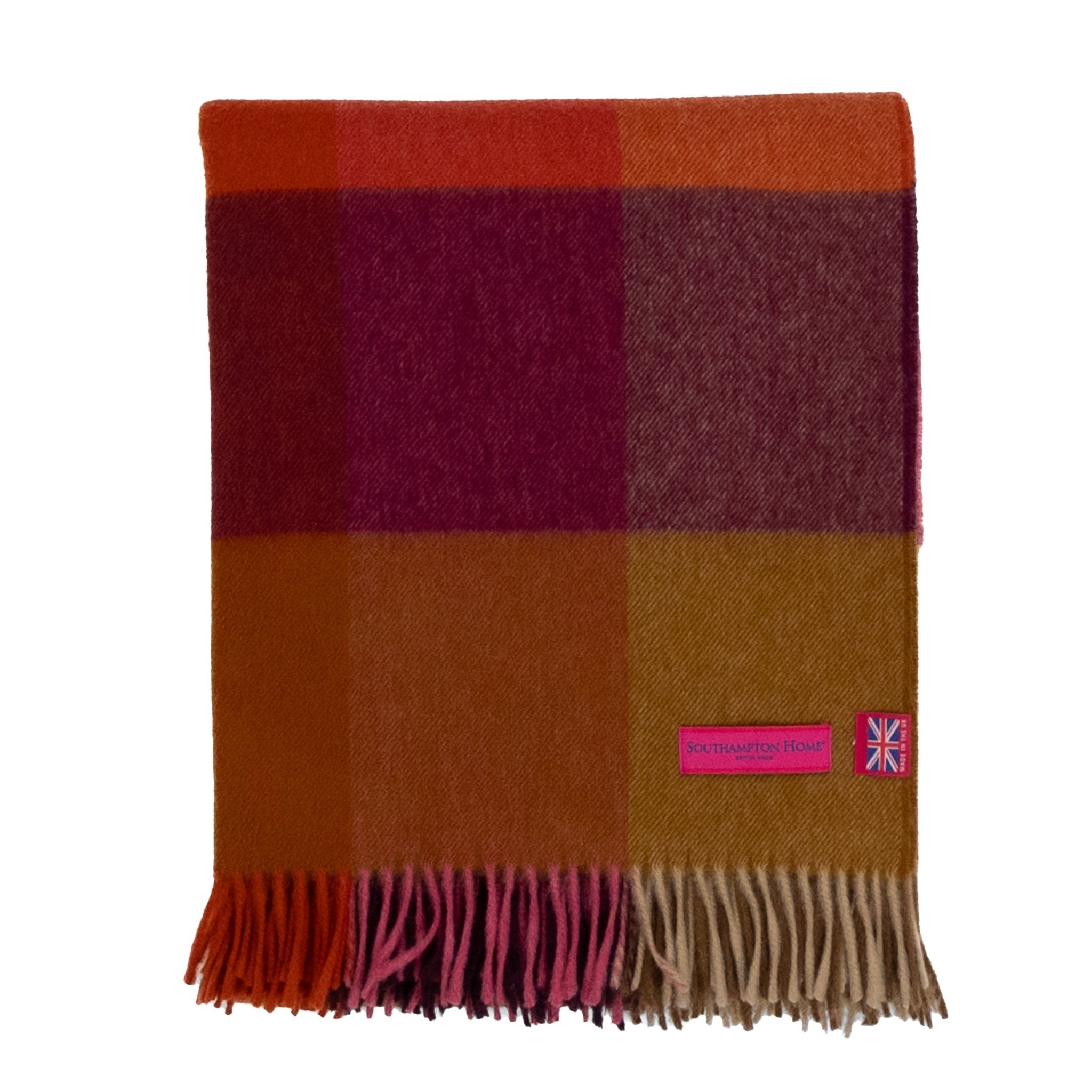 Southampton Home Merino Wool Throw – Block Bold | UK Made - Che Cose Belle