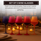 Southwest Sunset Large Colored Wine Glass| Set of 5 | 20 oz - Che Cose Belle