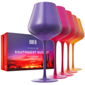 Southwest Sunset Large Colored Wine Glass| Set of 5 | 20 oz - Che Cose Belle