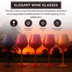 Southwest Sunset Large Colored Wine Glass| Set of 5 | 20 oz - Che Cose Belle