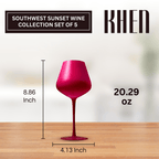 Southwest Sunset Large Colored Wine Glass| Set of 5 | 20 oz - Che Cose Belle