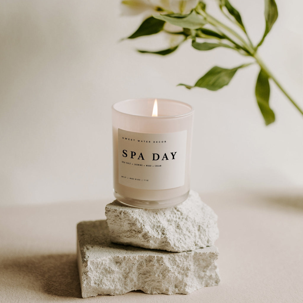 Spa Day Soy Candle - White Jar - 11 oz - Che Cose Belle