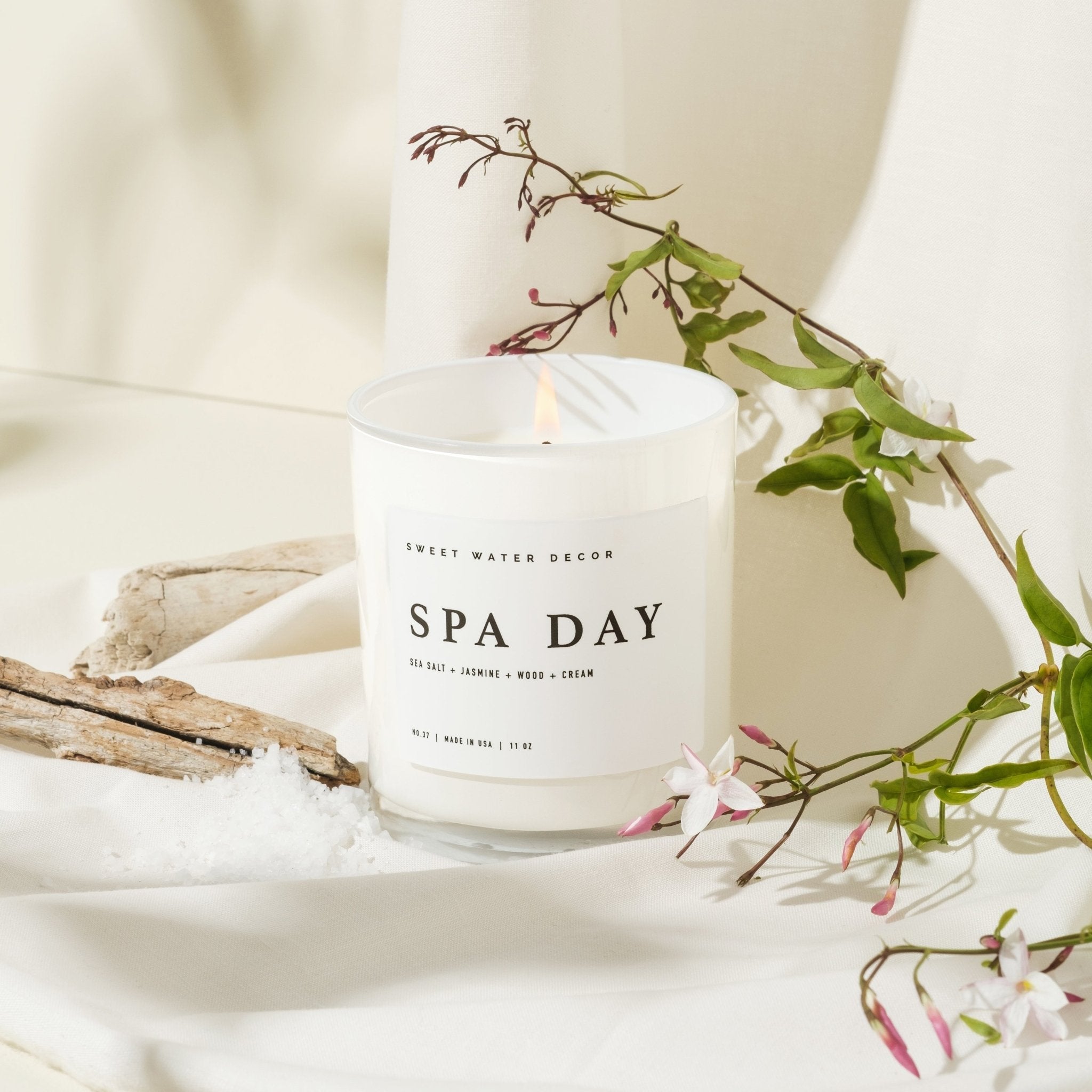 Spa Day Soy Candle - White Jar - 11 oz - Che Cose Belle