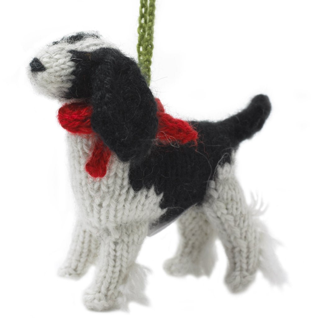 Spaniel Dog Hand Knit Christmas Ornament Arcadia Home