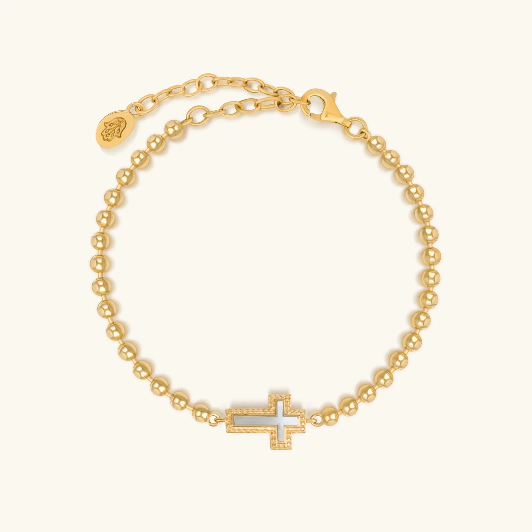 Sparkling Soul Mother of Pearl Cross Bracelet - Che Cose Belle