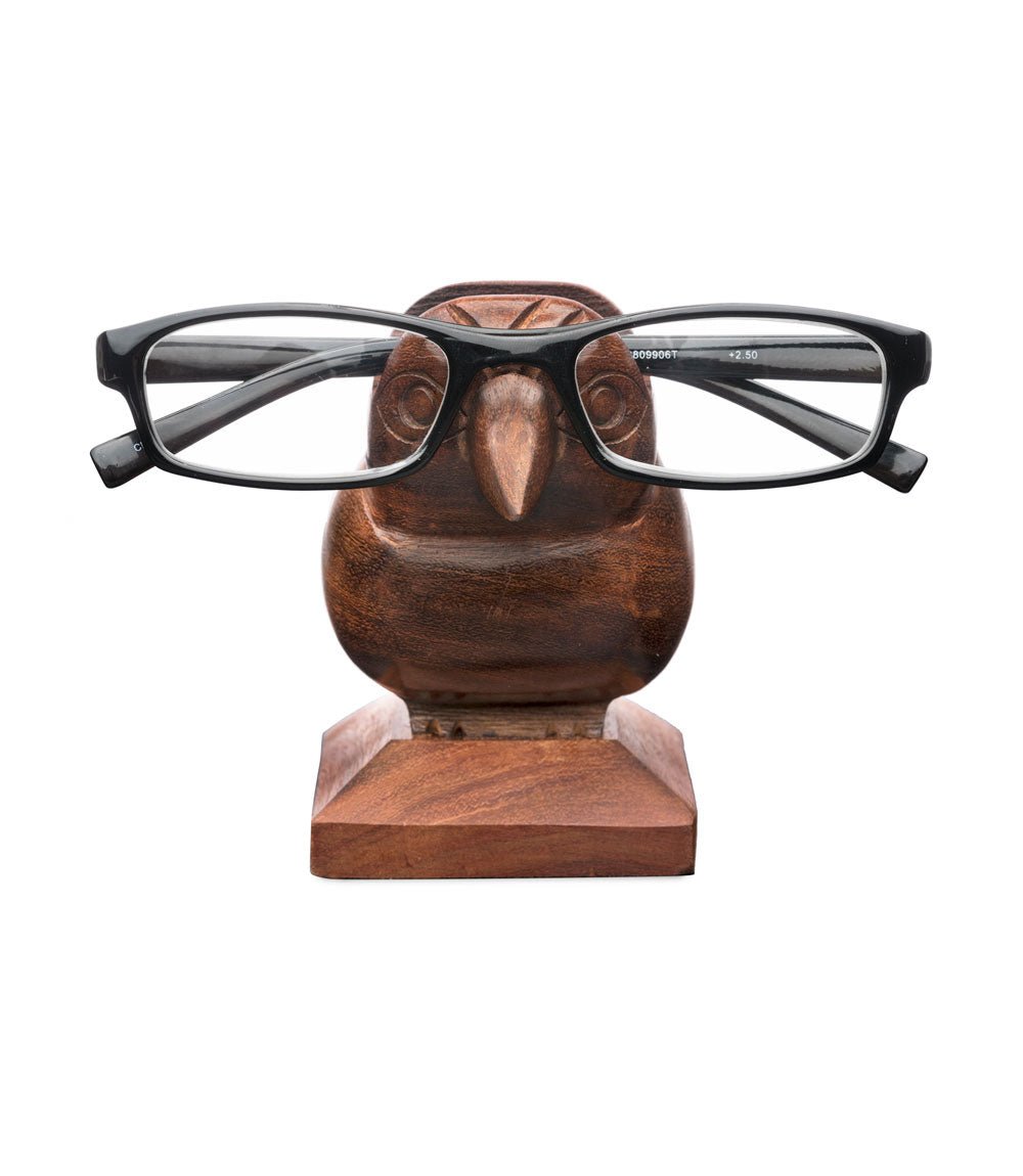 Sparrow Eyeglass Holder Stand - Handcrafted Indian Rosewood - Che Cose Belle