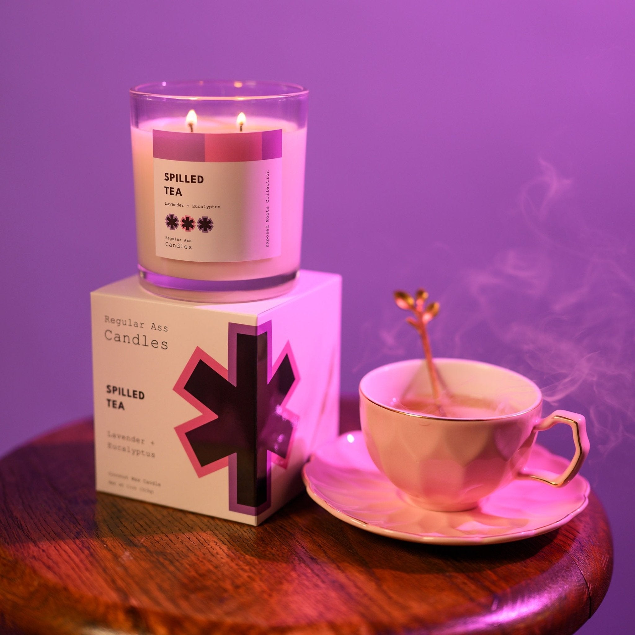 Spilled Tea, Lavender + Eucalyptus 11oz Candle - Che Cose Belle