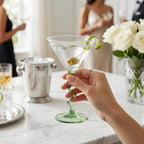 Spiral Stem Martini Glasses Set of 2, 9.2oz 7.05" Green - Che Cose Belle