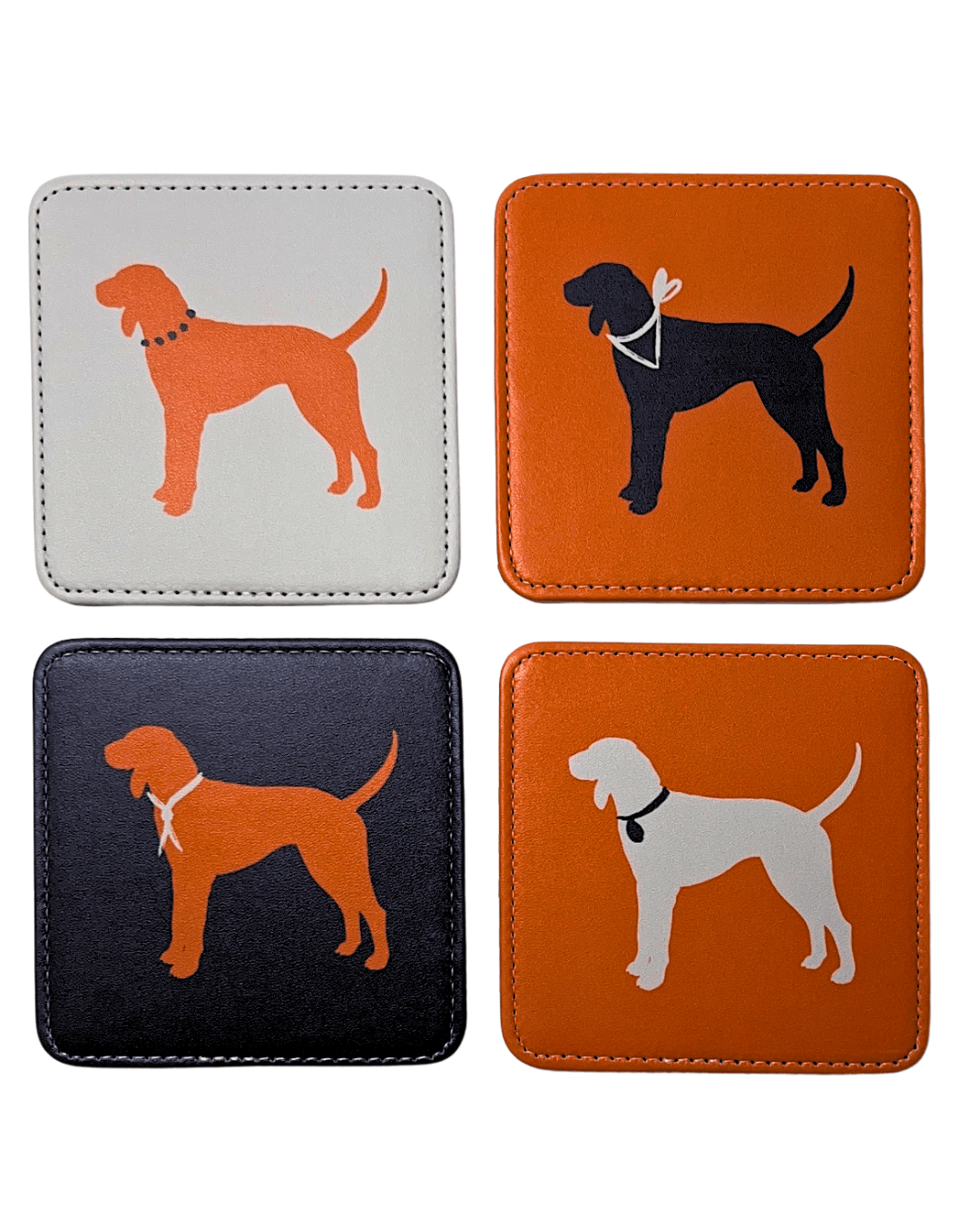Spirit Dog in Orange Coasters, Set of 4 - Che Cose Belle