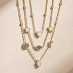Spirit’s Transformation Multi - Symbol Mother of Pearl Layered Necklace - Che Cose Belle
