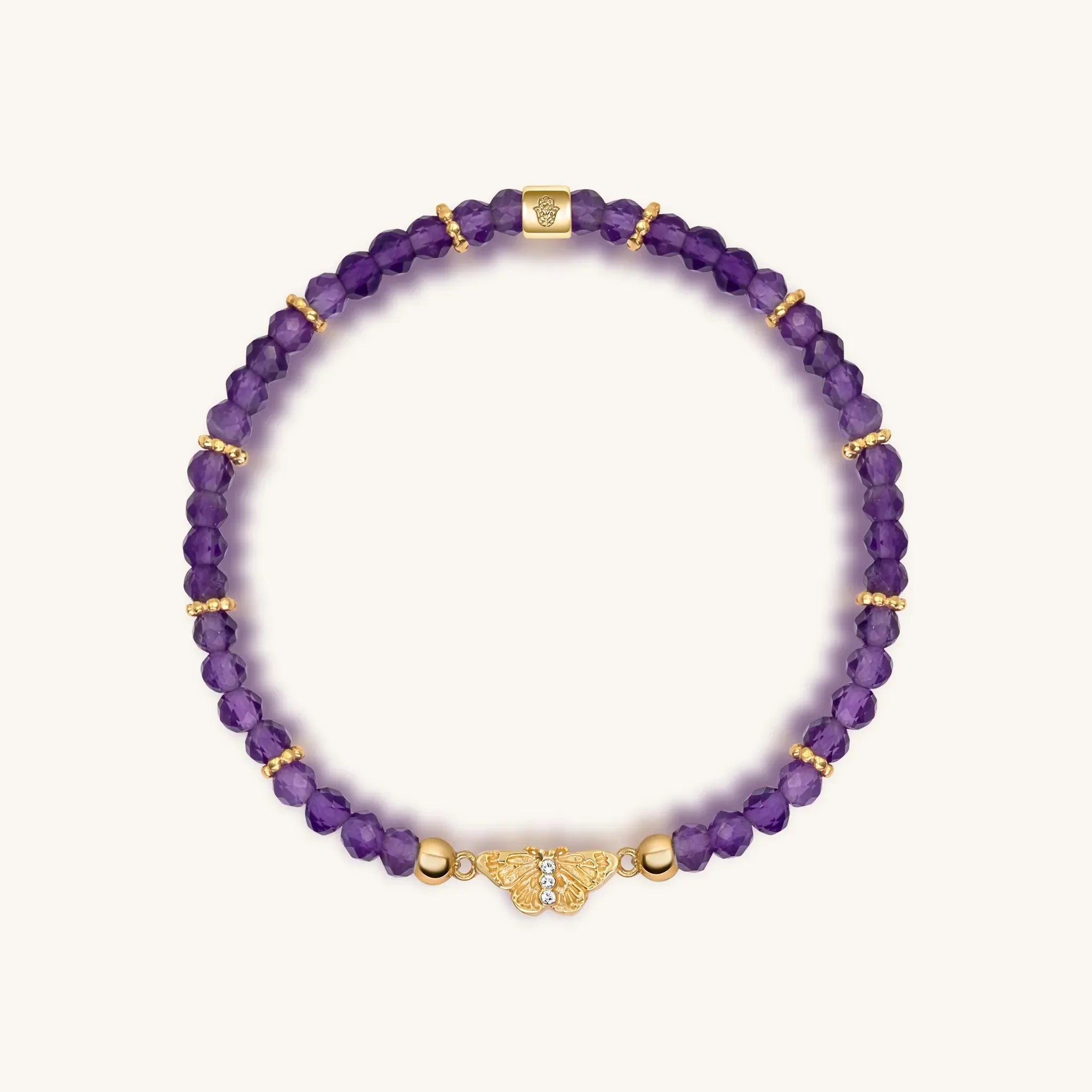 Spiritual Transformation - Amethyst Butterfly Charm Bracelet - Che Cose Belle