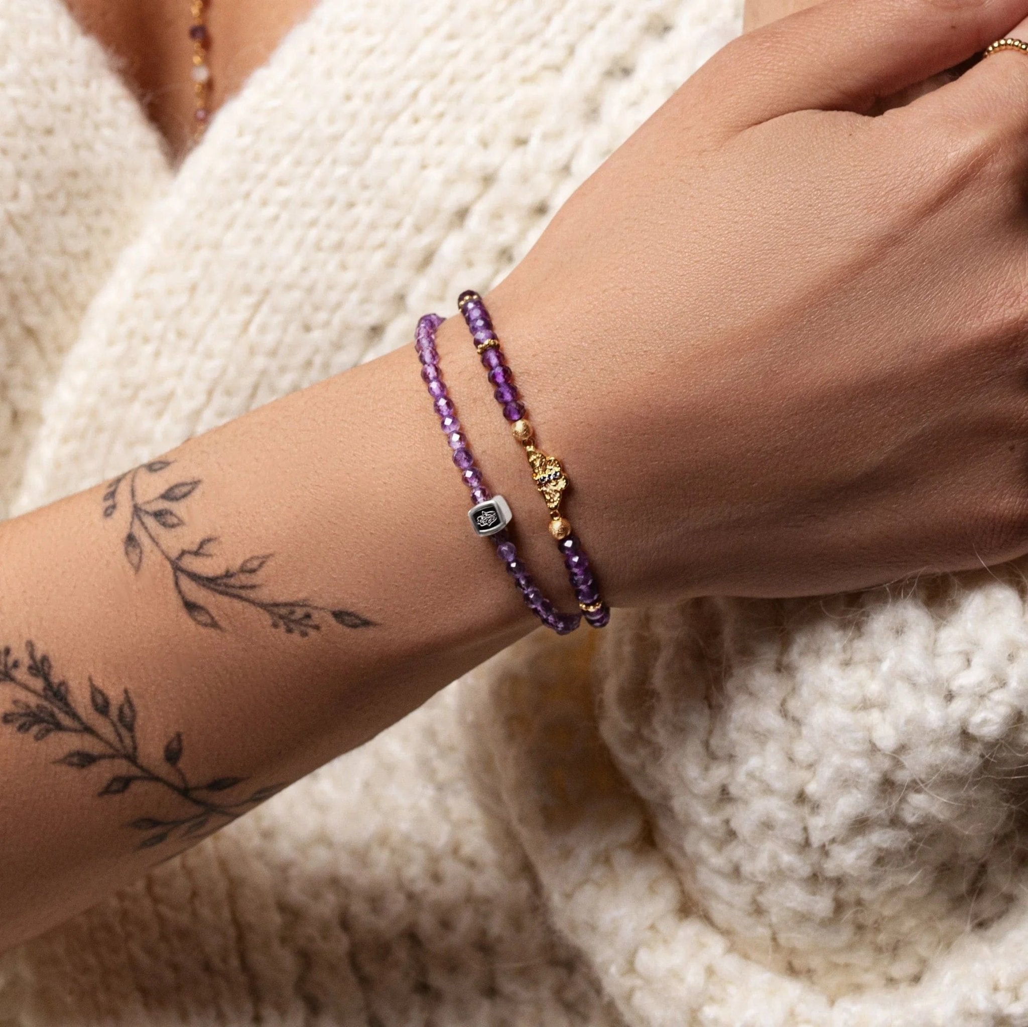 Spiritual Transformation - Amethyst Butterfly Charm Bracelet - Che Cose Belle
